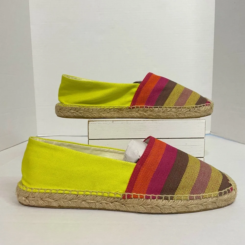 Sam Edelman Verona Espadrille Slip On Canvas Summer Flat in Multi Size 8
